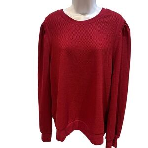 Stitch Fix Brea Canyon Red Wine Textured Long Sleeve Top Size XL New with Tag
